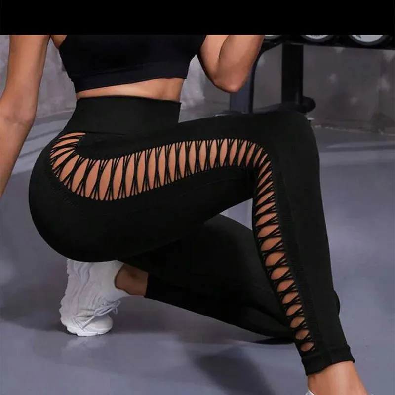 CHRLEISURE Tie-Dye Yoga Pants with Side Holes