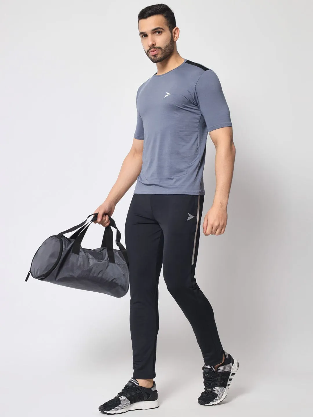 FITINC Premium Black Track Pant for Men | Anti Microbial | Superdry | Breathable | Stretchable | 2 YKK Zipper Pockets
