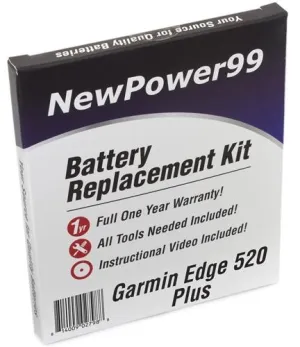 Garmin Edge 520 Plus Battery Replacement Kit with Tools, Video Instructions and Extended Life Battery