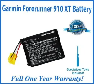 Garmin Forerunner 910XT Battery Replacement Kit with Special Installation Tools, Extended Life Battery and Full One Year Warranty