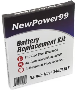 Garmin Nuvi 3450LMT Battery Replacement Kit with Tools, Video Instructions and Extended Life Battery