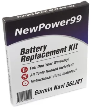 Garmin Nuvi 56LMT Battery Replacement Kit with Tools, Video Instructions and Extended Life Battery