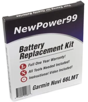 Garmin Nuvi 66LMT Battery Replacement Kit with Tools, Video Instructions and Extended Life Battery