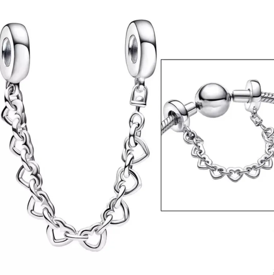 Heart Safety Chain - 925 Sterling Silver