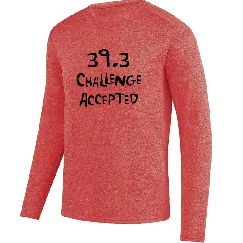 Men's HeatherSoft Tech Long Sleeve Crew - "39.3  Challenge  Accepted"
