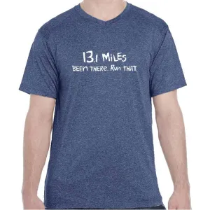 Men's Heathersoft Tech Short Sleeve Shallow V - "13.1 Miles: Been There. Run That."