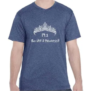 Men's Heathersoft Tech Short Sleeve Shallow V - "19.3 Run Like A Princess"