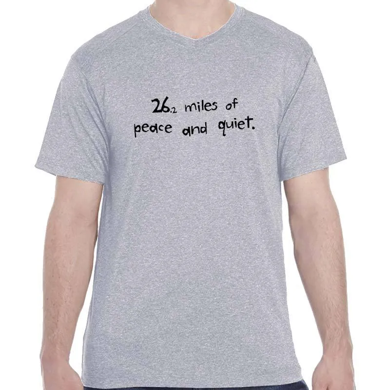 Men's HeatherSoft Tech Short Sleeve Shallow V - "26.2 Miles Of Peace And Quiet"