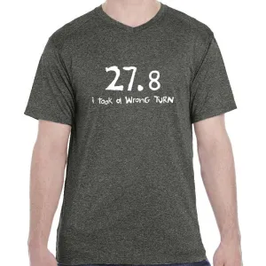 Men's Heathersoft Tech Short Sleeve Shallow V - "27.8  I Took A Wrong Turn"