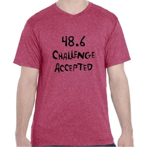 Men's HeatherSoft Tech Short Sleeve Shallow V - "48.6  Challenge  Accepted"