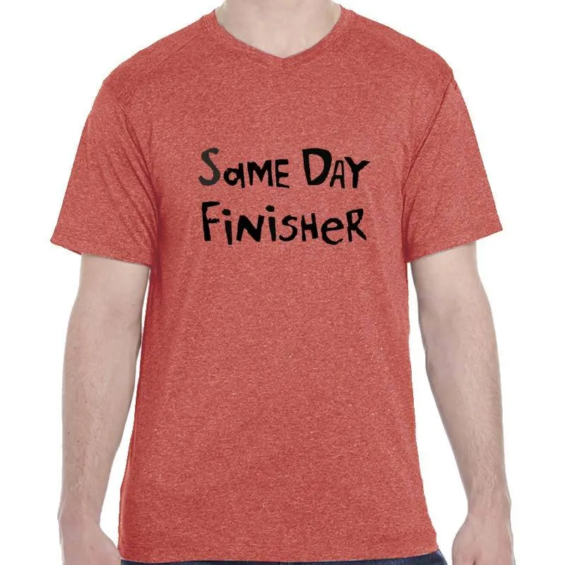 Men's HeatherSoft Tech Short Sleeve Shallow V - "Same Day Finisher"