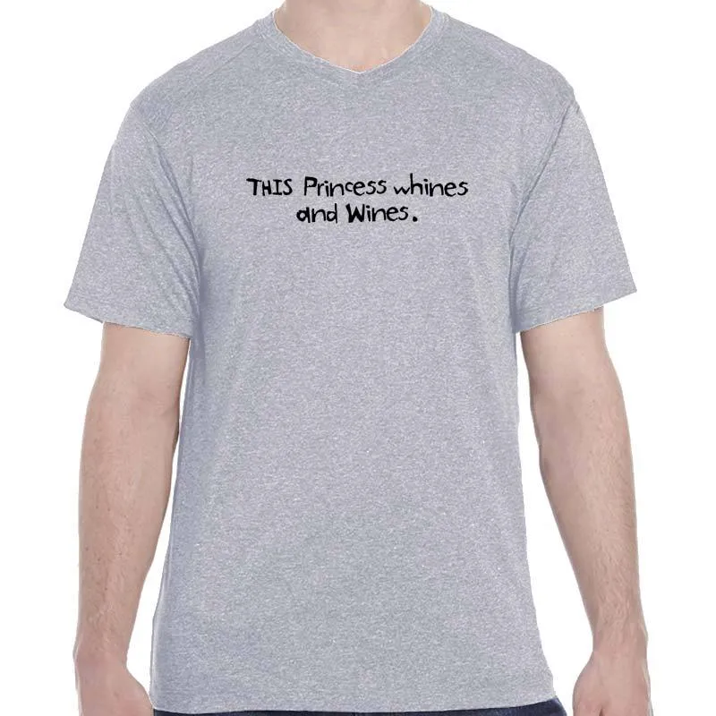 Men's HeatherSoft Tech Short Sleeve Shallow V - "This Princess Whines And Wines"