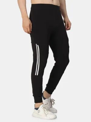 Strechable black Trackpant with ZIP pockets for Men and boys
