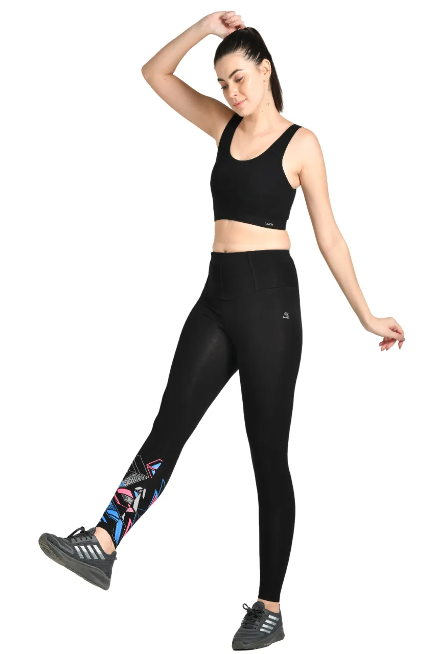 STYLISH WOMEN'S COTTON WORKOUT PANTS WITH SCREEN PRINT – IDEAL FOR GYM AND YOGA