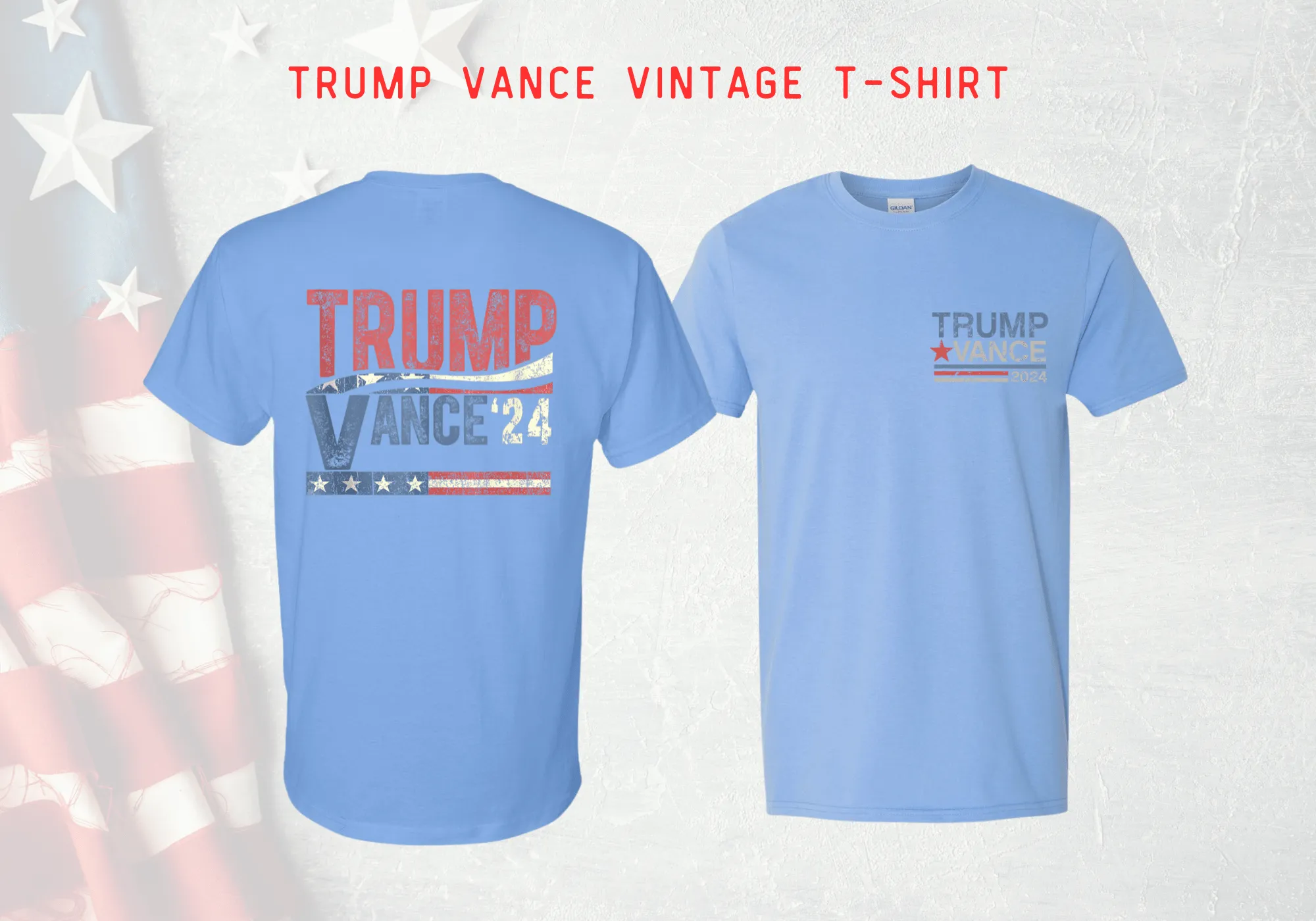 Trump Vance Vintage 2024 T-Shirt - DryBlend Moisture Wicking High Quality TShirt Funny Shirt Unisex shirt GenX Shirt